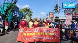 KALURAHAN SEMANU IKUTI PAWAI SENI BUDAYA HUT RI KE 77